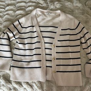 Vince Breton Stripe Wool and Cashmere Sweater in Beige Size XL